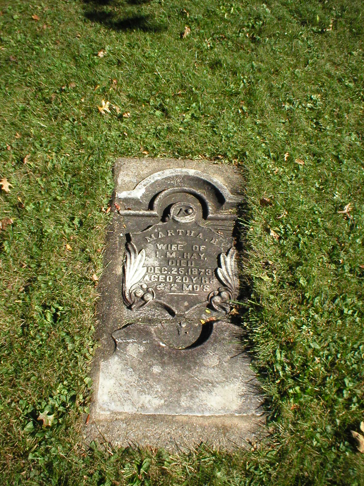 Martha Butler Hay's headstone
