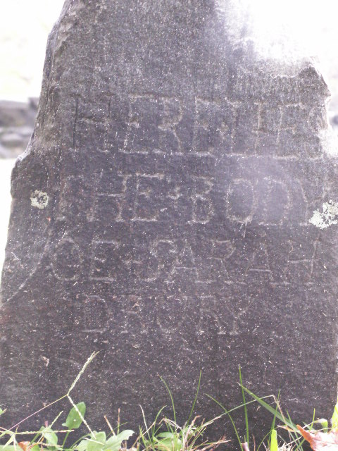 Headstone of Sarah Drury (John O'Bryan)